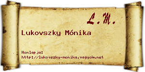 Lukovszky Mónika névjegykártya
